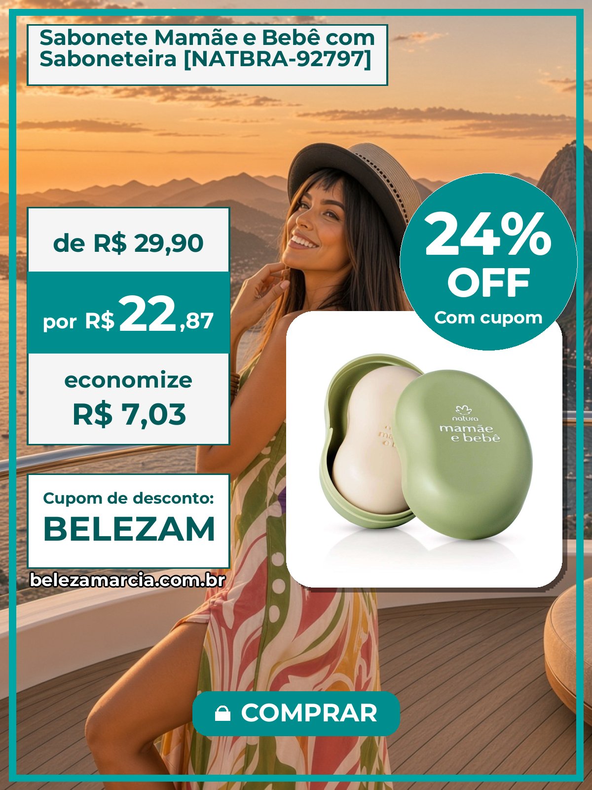 Sabonete Mamãe e Bebê com Saboneteira [NATBRA-92797]