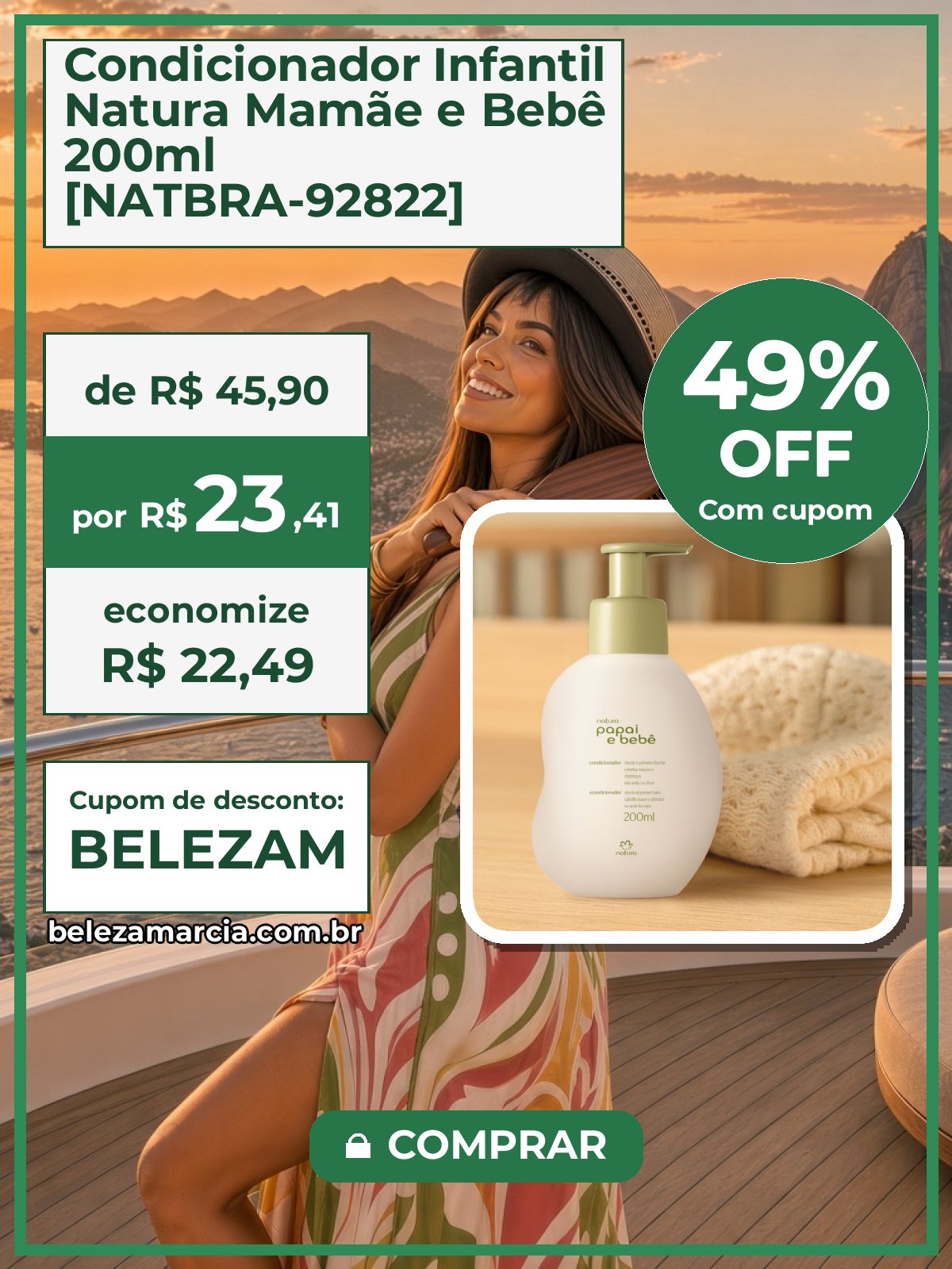 Condicionador Infantil Natura Mamãe e Bebê 200ml [NATBRA-92822]