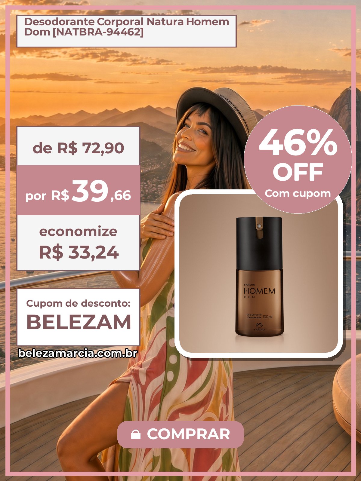 Desodorante Corporal Natura Homem Dom [NATBRA-94462]