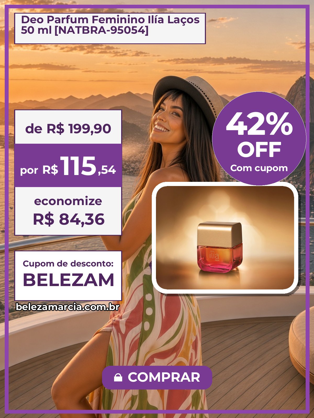 Deo Parfum Feminino Ilía Laços 50 ml [NATBRA-95054]