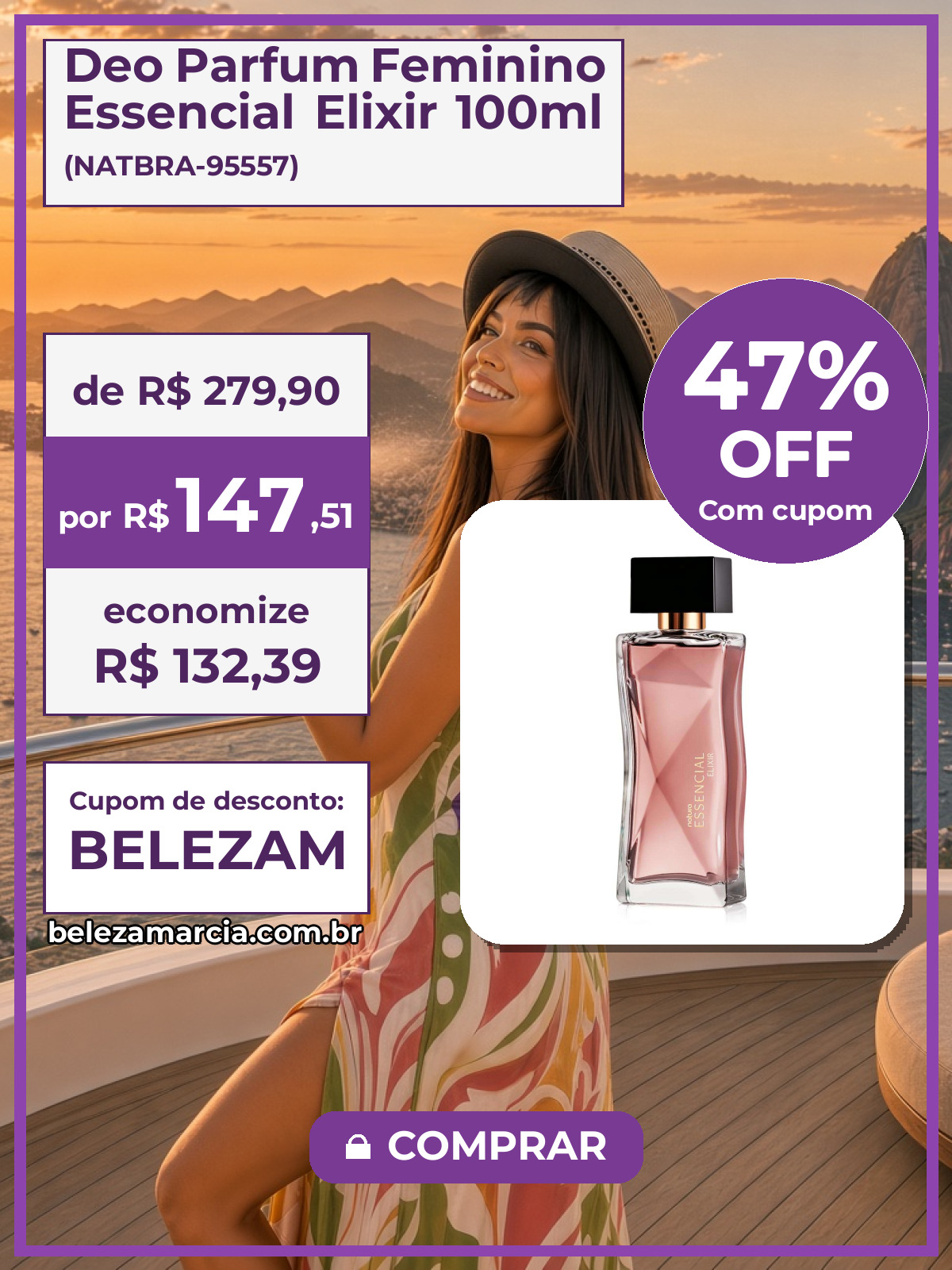 Deo Parfum Feminino Essencial Elixir 100ml