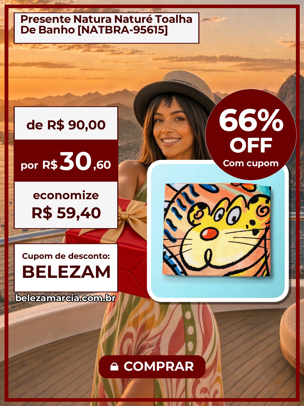 Presente Natura Naturé Toalha De Banho [NATBRA-95615]