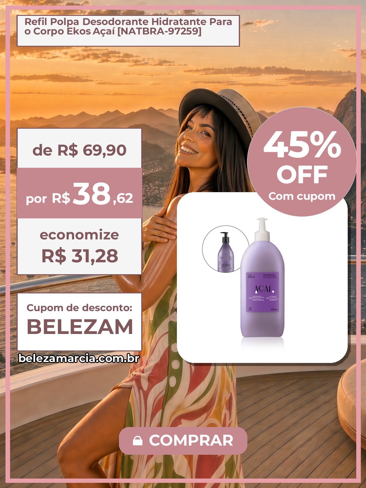 Refil Polpa Desodorante Hidratante Para o Corpo Ekos Açaí [NATBRA-97259]