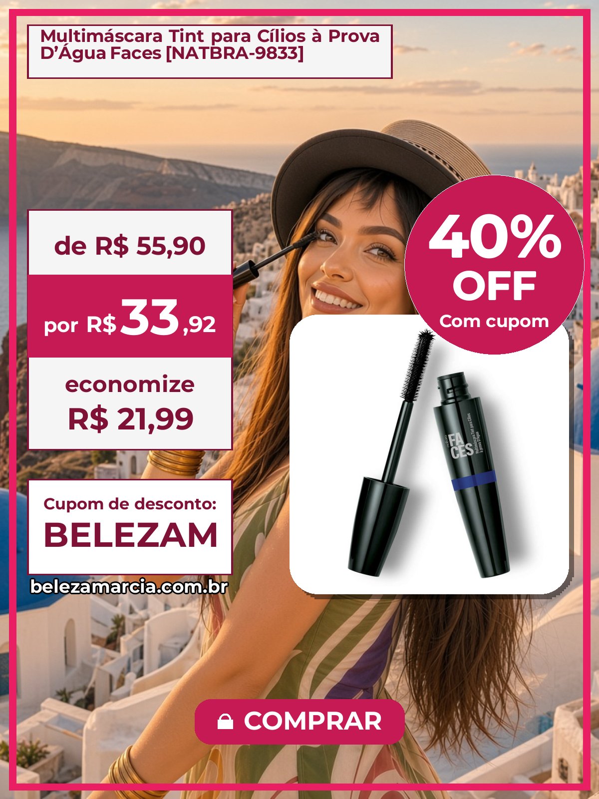 Multimáscara Tint para Cílios à Prova D’Água Faces [NATBRA-9833]