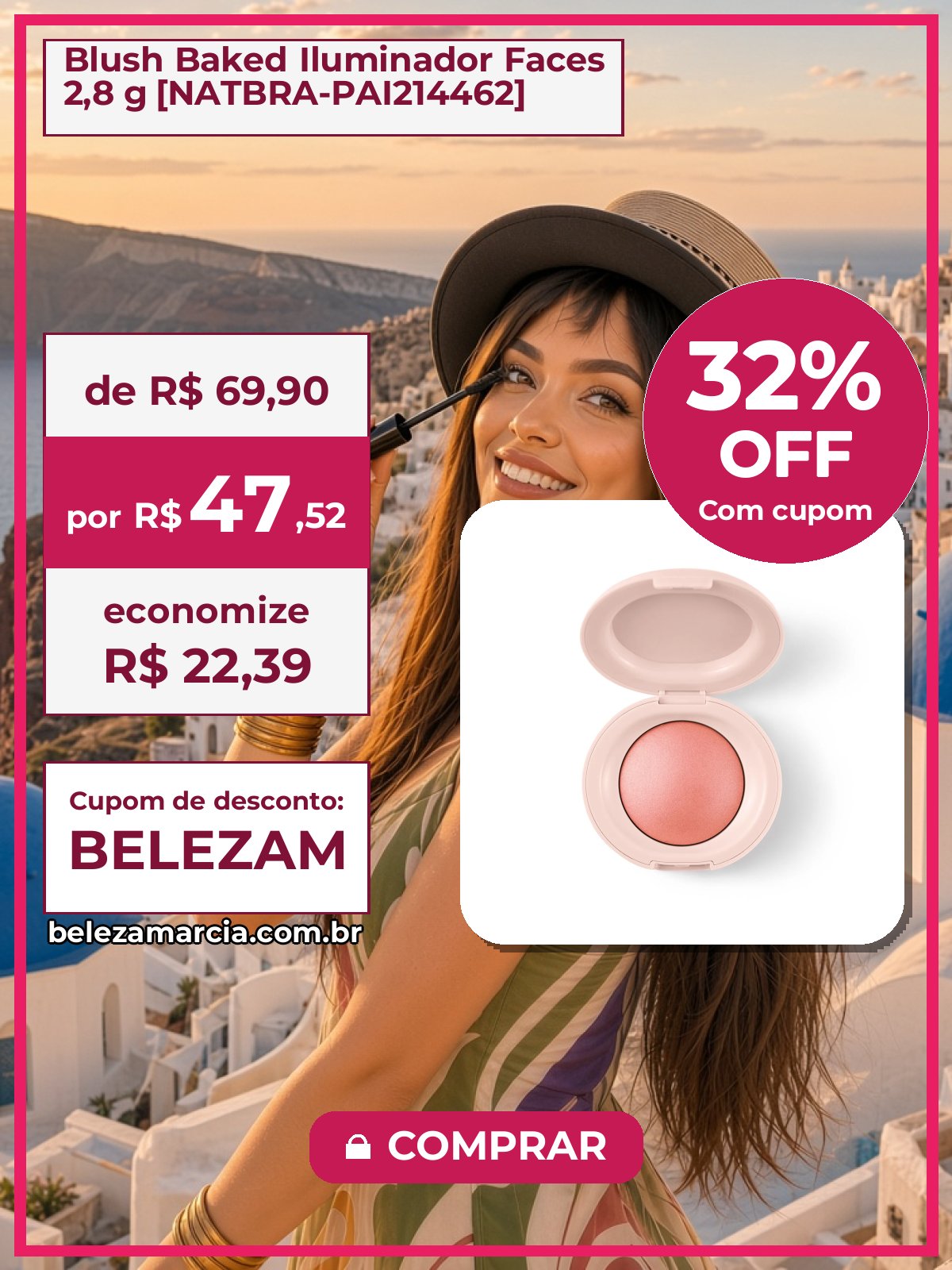 Blush Baked Iluminador Faces 2,8 g [NATBRA-PAI214462]