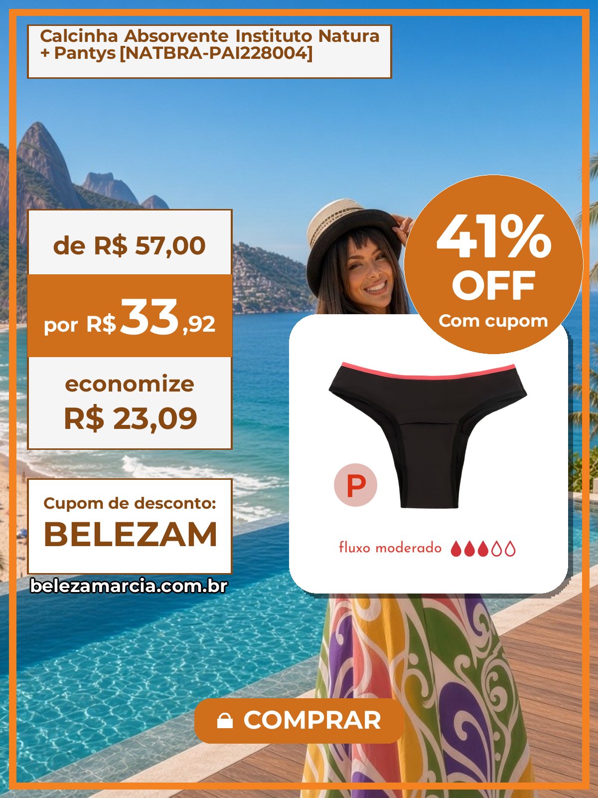 Calcinha Absorvente Instituto Natura + Pantys [NATBRA-PAI228004]