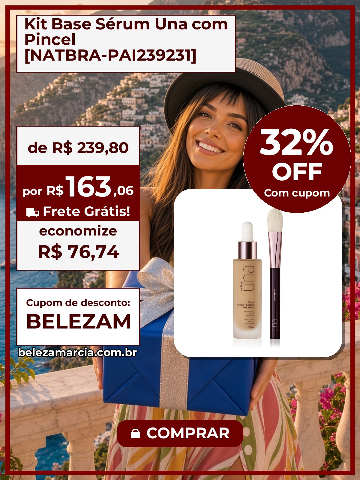 Kit Base Sérum Una com Pincel [NATBRA-PAI239231]