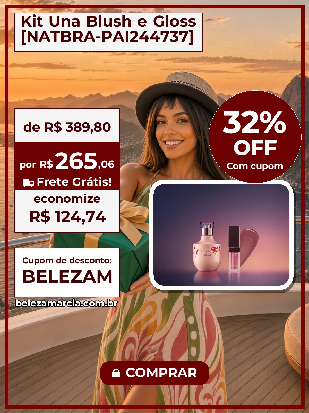 Kit Una Blush e Gloss [NATBRA-PAI244737]